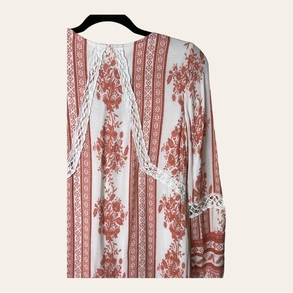 0891. ALTAR’D STATE LONG SLEEVE DRESS MINI LENGTH SIZE‎ SMALL ORANGE/WHITE - Picture 7 of 9